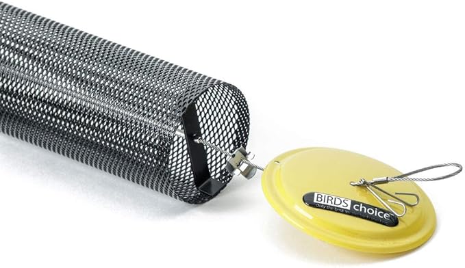 Birds Choice XTF32 Magnet Mesh Nyjer Feeder, Nyjer Tube Feeder w/ Hanging Cable, Small, Yellow