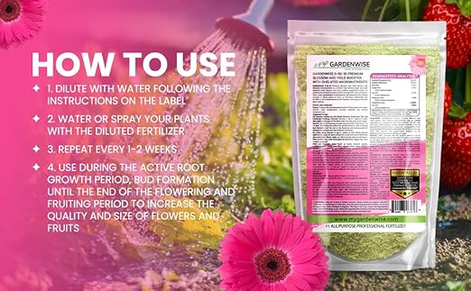 GARDENWISE 0-50-30 Universal Premium Bud and Bloom Booster Increases Flowering & Yield, for Use in Soil and Hydroponics, Super Concentrated Flower Fuel (1 LBS)