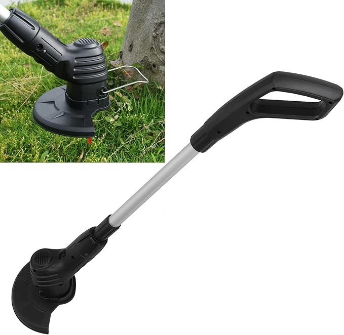 Electric Weed Wacker Cordless Stringless Electric Lawn Mower Handheld Long Battery Life Household Cordless Small USB Rechargeable Field Mower with 20 Replace Blades for Yard Garden