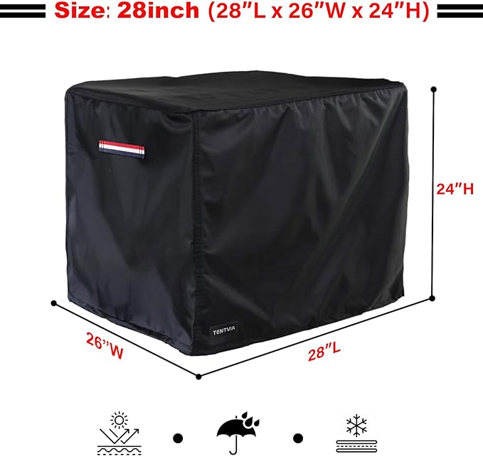 Waterproof Generator Cover,600D Heavy-Duty Oxford Fabric, Dustproof and Waterproof Protection for Generators (Red White Blue, 28''(L) x 26''(W) x 24''(H))