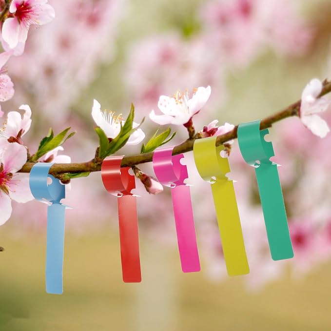 Foraineam 1000 PCS Plant Labels 5 Colors Wrap Around Hanging Tree Tags, Adjustable Plant Tags Markers Waterproof Nursery Garden Labels