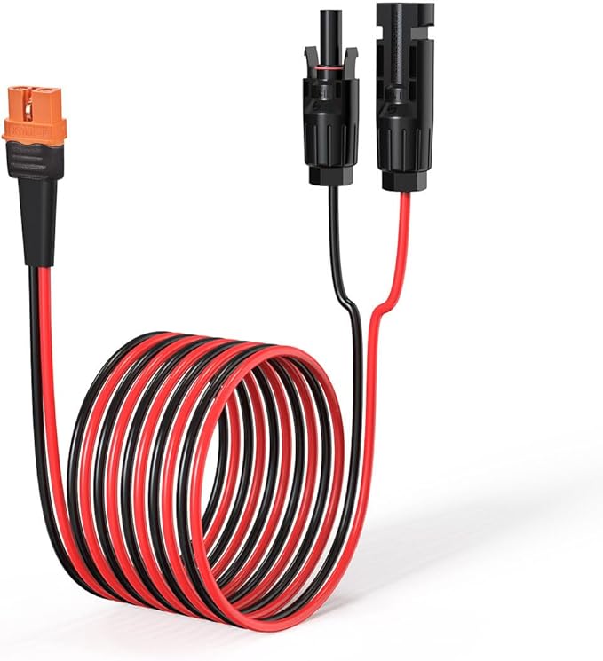 ELFCULB 10AWG 50FT Solar to XT60i Cable 2 6 10 25 35 50 75 100FT Solar Connector to XT60i Adapter Cable for Portable Power Station