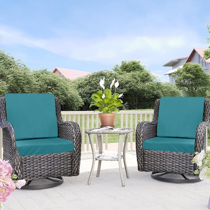 Patio Seat Cushion Covers,Washable Slip Covers Replacement,Waterproof Outdoor Furniture Chair Cushion Pillow Seat Cover for Couch,Garden,Sofa,Teal,24"×24"×4"(4 Covers Only)
