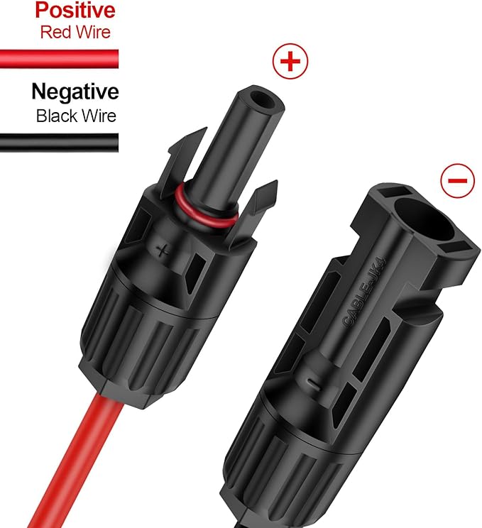 iGreely 2FT Solar Panel Connector Cable,10AWG SAE to Male & Female Adapter PV Extension Cable Wire for RV Solar Panel Caravan DC Power Battery Charger Kit with SAE Polarity Reverse Adapter