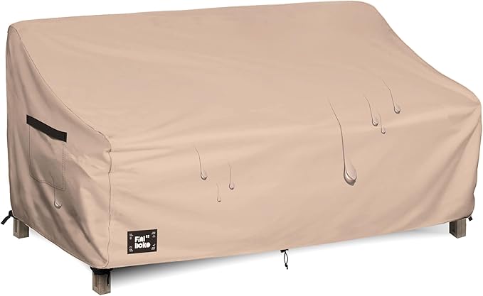 2-Seater Outdoor Couch Cover,60" Wx38 Dx35 H Patio Loveseat Cover,100% Waterproof Heavy Duty Patio Sofa Covers,Patio Furniture Covers,Light Brown