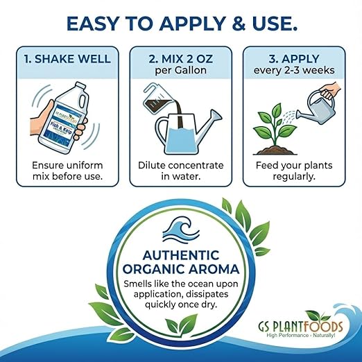 GS Plant Foods Liquid Fish & Kelp Fertilizer (275 Gallons) – Organic Material Review Institute Listed Natural Plant Food for Home Gardens, and Vegetables