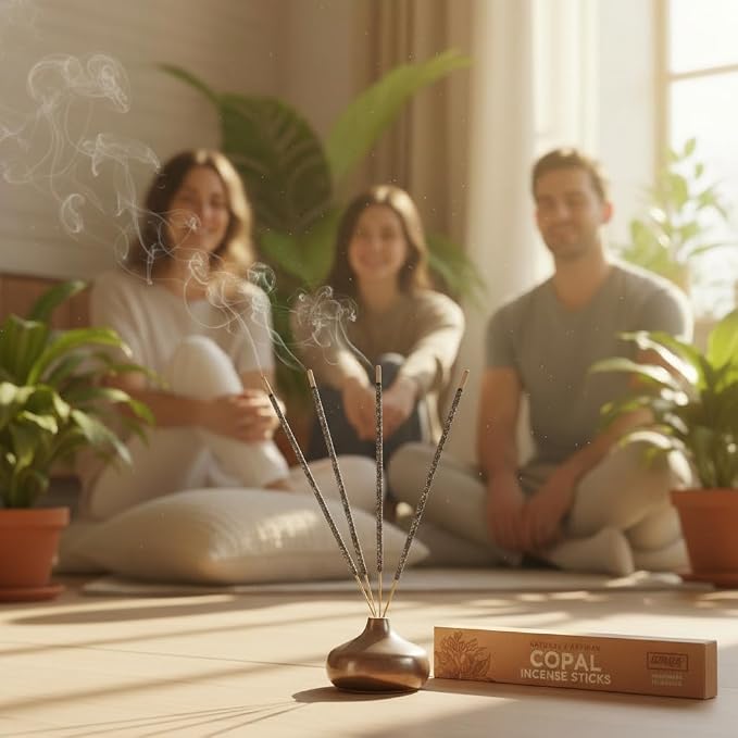 Premium White Copal Incense Sticks - 100% Pure Mayan Resin, Superior Burn Quality, Maximum Fragrance - Thick Coating, Handcrafted in Mexico for Meditation, Yoga, Spiritual Practice - 40 Sticks