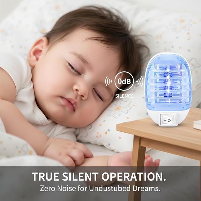 2026 6Pack Bug Zapper Indoor Plug in Mosquito Zapper Indoor,Baby Secure Mosquito Killer for Nursery&Bedroom,Fruit Fly Zapper Insect Killer with 365nm Blue Light,Plug in Gnat Killer for Kitchen&Plant