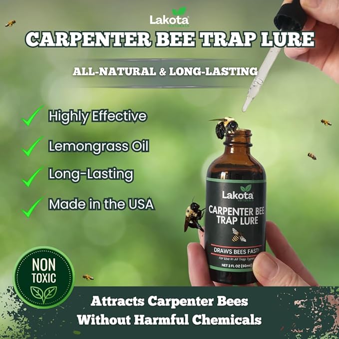 LAKOTA Naturals Carpenter Bee Trap Lure Attract More Bees to Your Traps Carpenter Bee Traps for Outside