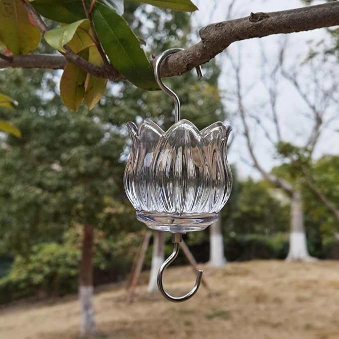 Glass Ant Moat for Hummingbird Feeder - 3 OZ Tulip Insect Guard with Large Capacity (Black)