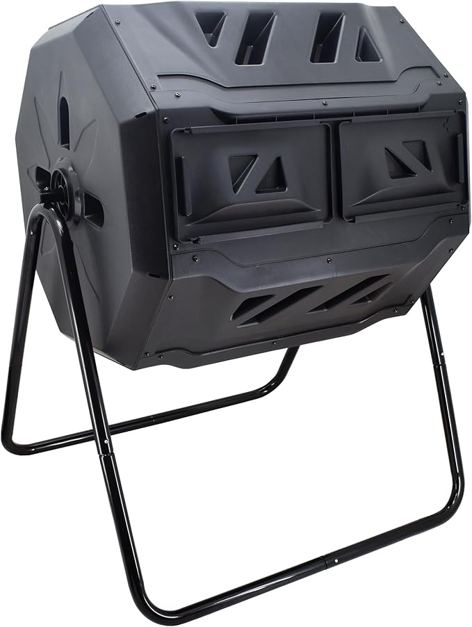 Arcadia Garden Products Dual Chamber Compost Tumbler 43 Gal