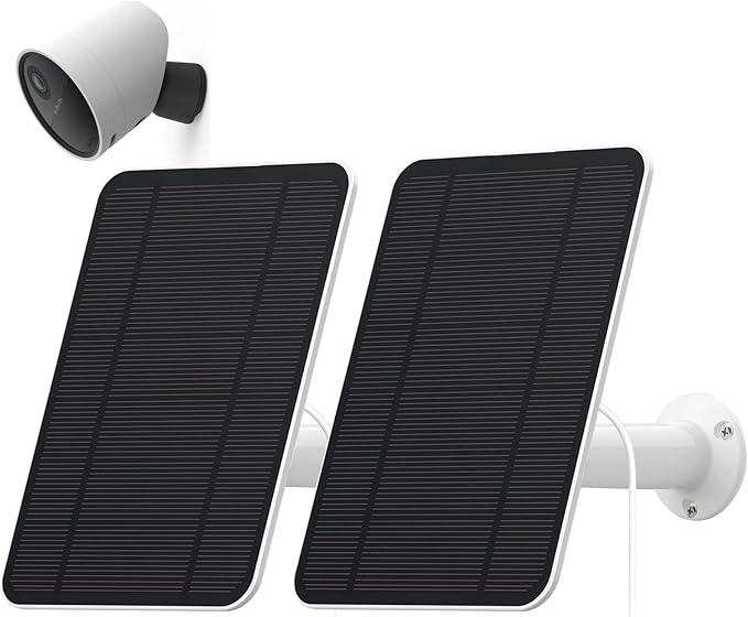 4W Solar Panel Compatible with SimpliSafe Outdoor Camera, Includes Secure Wall Mount, IP65 Weatherproof,13.1ft Power Cable (2)