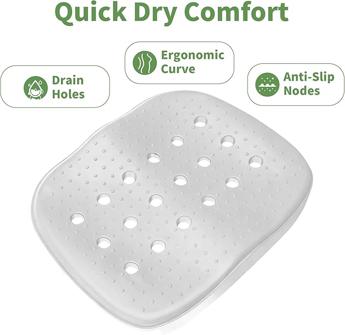 Poolside Seat Cushion, Pool Seat for Edge of Pool, Portable Outdoor Chair Mat with Carry Bag, Non-Slip & Quick-Drain for Swimming Pool, Patio, Deck, Hot Tub Bench (White, 2 PC)