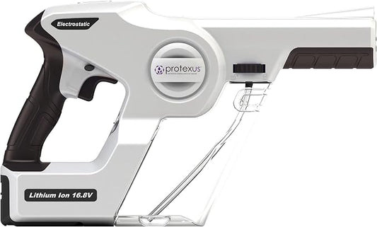 Protexus Handheld Electrostatic Sprayer, Disinfectants and Sanitizers, Cordless Electric Spray Gun, Fogger Machine, 34oz Removable Tank, 4Hr Battery Runtime, 60-Micron Nozzle, Covers 2,800Sq Ft
