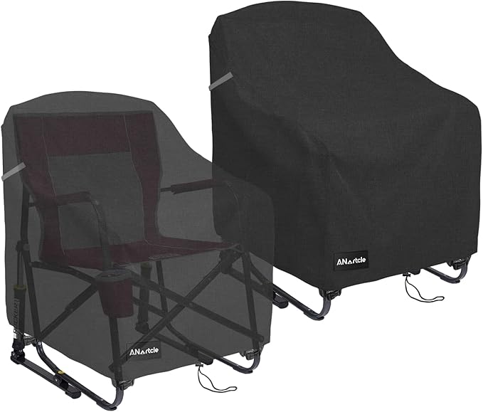 ANartcle Rocking Chair Covers for GCI Outdoor 37072 Chair,Freestyle Rocker Cover,Waterproof Heavy Duty Outdoor Camping Chair Covers, (26 W x 27 D x 34 H inches) Black.