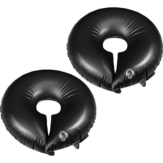 TaoBary 2 Pcs 10 Gallon Tree Watering Ring Bag Slow Release Watering Bag Deep Root Automatic Drip System PVC Drip Irrigation Pouch Donuts for Newly Planted Multi Trunk Trees Shrubs (Black)