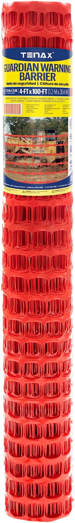 TENAX 2A240112 Guardian Safety Fence 4'x100' Orange Made in USA