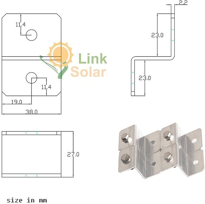 Solar Panel Mounting Kit for RV Roof,1.5 Inch Aluminum Z Brackets with Hardware for Boat Camper Van Off Grid,Supports Panels up to 80W