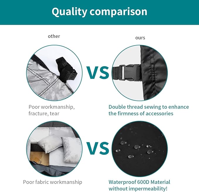 LCOGD Patio Furniture Cover,Outdoor Furniture Covers Waterproof General Purpose, Outdoor Sofa Sets Covers Heavy Duty Windproof Anti-UV (Square-60"*60"*30")