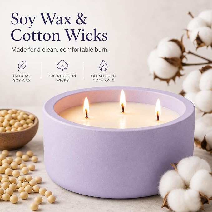 Scented Candles for Home Scented, Non Toxic Soy Candle for Women & Men, Matte Ceramic Jar Perfect Luxury Home Fragrance, Elegant Décor & Gift