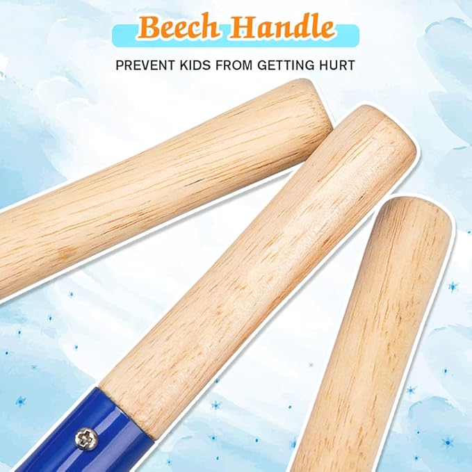 6 Piece Kids Gardening Tools, Children Beach Sand Box Toys, Made of Metal with Sturdy Wooden Handle, Safe Beach Gardening Set, Spoon, Fork, Rake & Shovel, Gifts for Kids