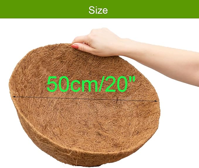 1 PCS 20 Inch Coco Liners for Planters,Round Basket Shaped Coconut Fiber Replacement Liners