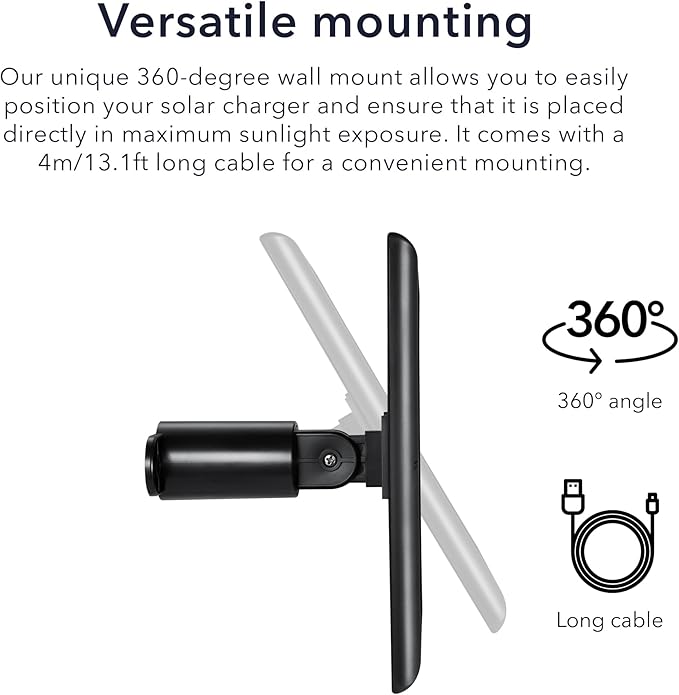 Wasserstein Solar Panel Compatible with Ring Spotlight Cam/Plus/Pro Battery, Stick Up Cam/Pro & Outdoor Cam Plus Battery - Continuous Power for Ring Surveillance Camera (2-Pack, Black)