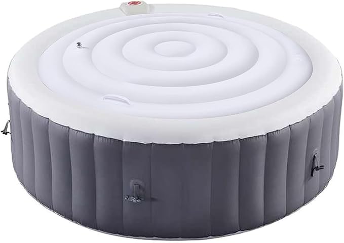 4.5 Ft Inflatable Hot Tub Cover - Energy Saving Lid for Round Hot Tub - Foldable Protective Rain Overflow Cover for Outdoor Inflatable Hot Tubs