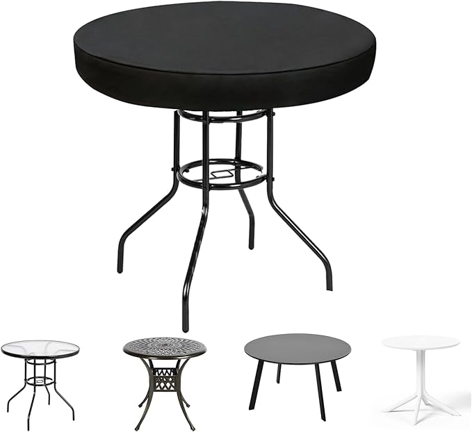 SUNICO Outdoor Round Table Cover 32" Dia, Patio Table Cover Round for Patio Circle Coffee Table & Tea Table & Picnic Table.Windproof, Waterproof, Stain-Resistant, Durable Table Cover