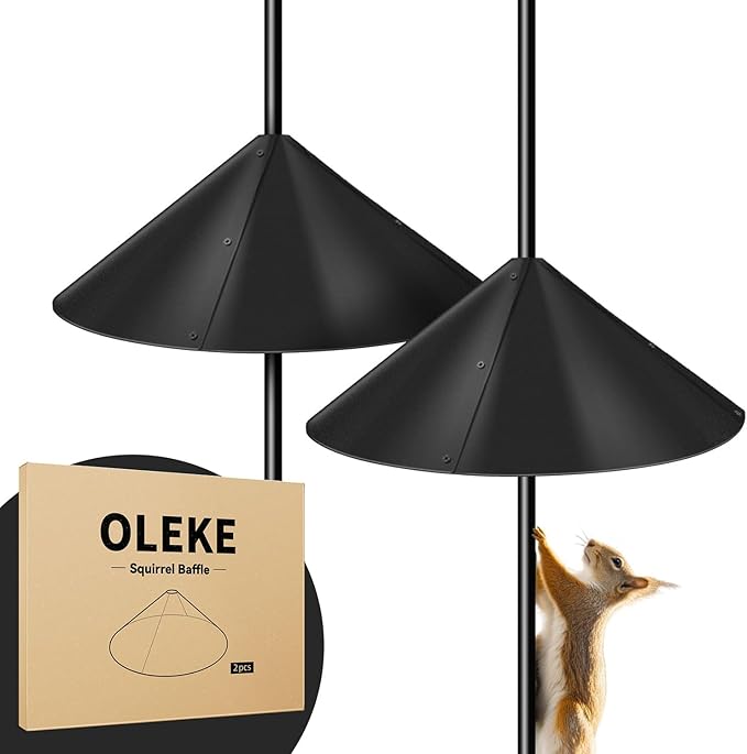 2 Pack Squirrel Baffle for Bird Feeder Pole, Outside Pole Mount Bird House Guard for Outdoor Shepherd’s Hook (2 Pack-16 inch)