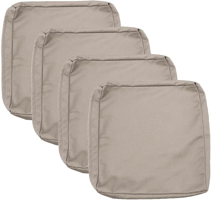 Sqodok Patio Cushion Covers 22x20 inch, Waterproof 4Pack Outdoor Cushion Cover for Patio Furniture Slicovers Replacement, Outdoor Seat Cushion Slip Cover for Wicker Chair, Tan