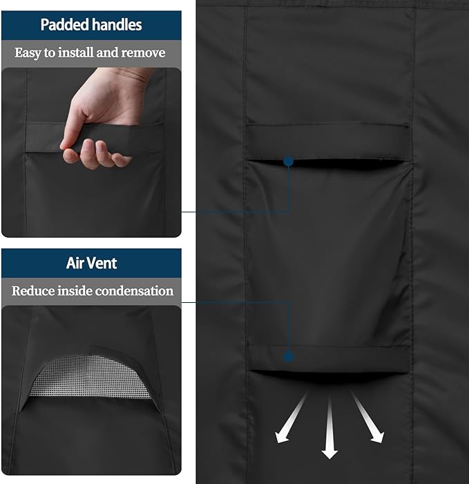 Easy-Going Rectangle Patio Furniture Cover Waterproof Outdoor Dining Table and Chair Cover Anti-UV Outside Sectional Sofa Set Covers (110"L x 84"W x 28"H, Black)