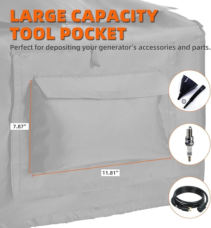 Joramoy Generator Cover While Running,Opened Double-layer 600D Portable Generator Tent for Outside Honda EU2000i EU2200IC,Waterproof,Heavy Duty