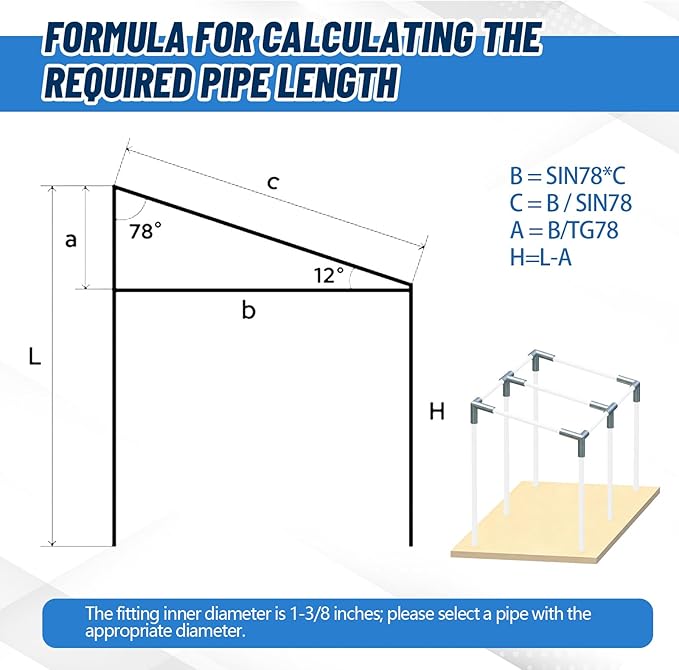 Frienda 6-Leg Lean-to Canopy Fittings for Under 1-3/8" EMT, 6 Pcs Lean to Carport Frame Connectors Kit DIY Project for Slant Roof Carport, Shed, Gazebo, Greenhouse, Shelter Deck, Pipes Not Included