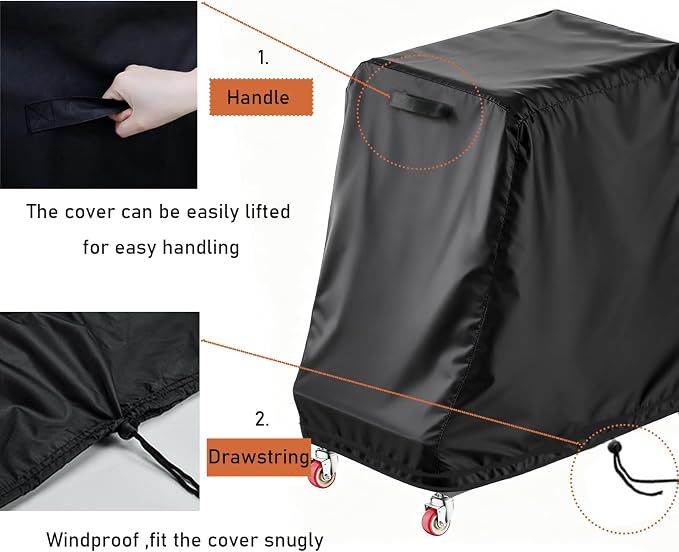 Folding Chair Rack Cover for VEVOR L-Shape, Waterproof Chair Cart Cover, Folding Chairs Storage Dolly Chairs Holder Covers- 43” L x 21" W x 43" H