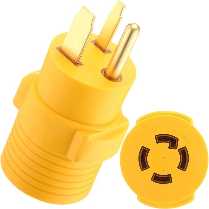 Kanayu NEMA 6-50P to L14-30R 30 Amp Welder Adapter, 50 A 6-50P Male to 30A L14-30R Female, 3 Prong Welding Outlet to 4 Prong Generator Locking Plug Generator to Welder Adapter