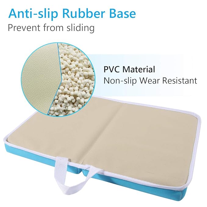 Bath Kneeler Pad - 1.5inch Thick Kneeling Mat for Baby Bath Time, Garden Work, Exercise - Detachable and Foldable Baby Bath Tub Padding for Parents- Blue