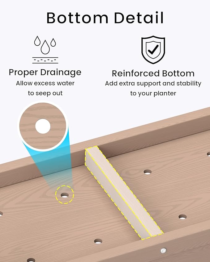 Small HDPE Raised Garden Bed, Elevated Planter Box with Legs, Outdoor All-Weather Planter Raised Beds for Seeds, Herbs, Flowers, Vegetables (Brown)