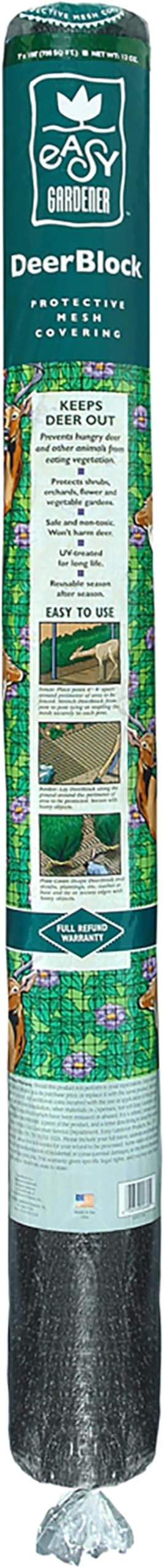 Easy Gardener, 6050AZ, Deer Block, Protective Mesh Covering, 7' X 100', Black