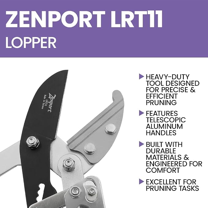 Zenport LRT11 Telescopic Ratchet Anvil Lopper, 23.5-Inch to 35.8-Inch