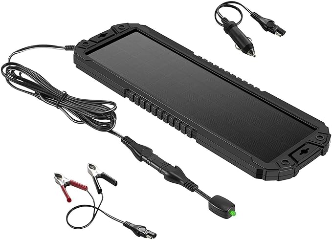 Sunway Solar Panel Car Battery Trickle Charger & Maintainer 5W 12V Solar Power Charger kit Portable Waterproof for Automotive RV Marine Boat Truck Motorcycle Trailer Tractor Powersports Snowmobiles