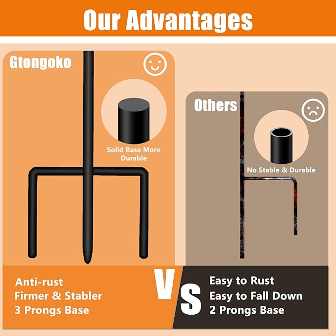 Gtongoko 48 Inch Shepherd Hooks for Outdoor 4 Pack, Adjustable Garden Hooks for Hanging Plants, Lanterns, Solar Lights, Mason Jars & Wedding Decor, Matte Black Decorative Shepherd’s Hooks