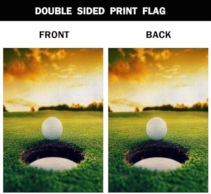 AOYEGO Golf House Flag Vertical Double Sided Burlap Detail on the Lawn At Dusk Golf Club Farmhouse Yard Outdoor Seasonal Flags Decoration 28 x 40 Inches