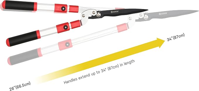 Eden 39022 Extendable Hedge Shears with Wavy Blade