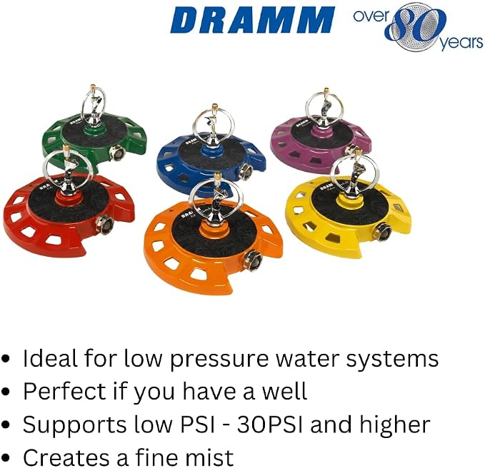 Dramm 15071 ColorStorm Spinning Sprinkler, Red
