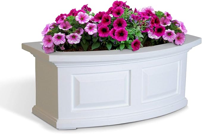 Mayne Nantucket 2-Foot Window Box – Self-Watering, Weather-Resistant Planter for Flowers – Durable Design for Outdoor Use, Perfect for Windows