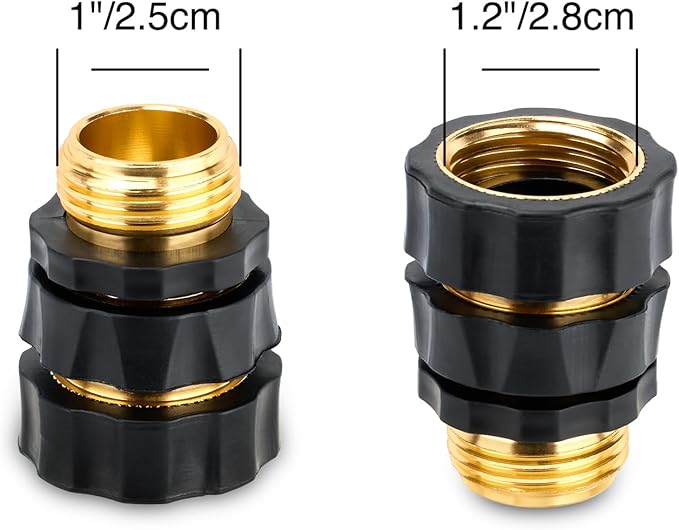 Twinkle Star 3/4 Inch Garden Hose Fitting Quick Connector Male and Female Set (8 Sets) with Extra Rubber Washers