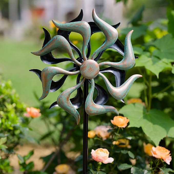 Stargarden Wind Spinners Outdoor, Metal Wind Spinner, Kinetic Wind Sculptures & Spinners, Decorative Pinwheels Double Windmill for Yard, Garden Decor