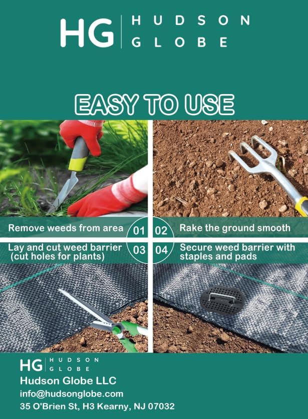 3FT x 100FT Premium Heavy Duty PP Woven Weed BarrierLandscape Fabric, 3.2 OZ Gardening Weed Control Mat, High Permeability, DrivewayFabric,GardenCloth Included (20 Set U-Staples & Plastic Peds Free)