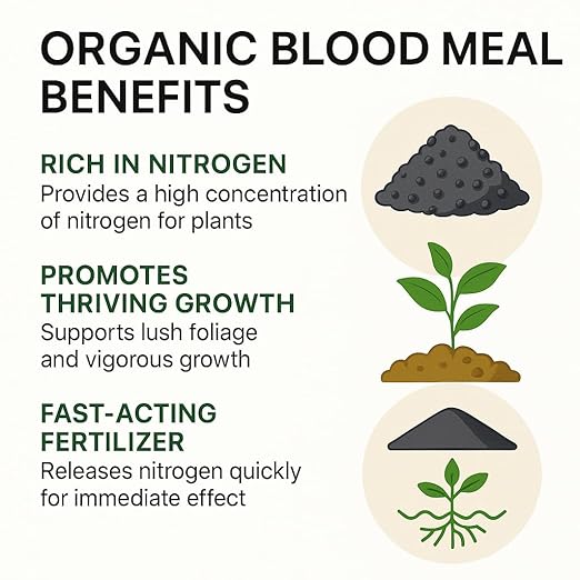 𝐁𝐄𝐒𝐓𝐒𝐄𝐋𝐋𝐄𝐑 Organic Blood Meal Fertilizer by Gardenera - 12-0-0 NPK - All-Natural Plant Food Source of Nitrogen for Organic Gardening, Flowers, Vegetables, Trees & Shrubs [12 OZ]